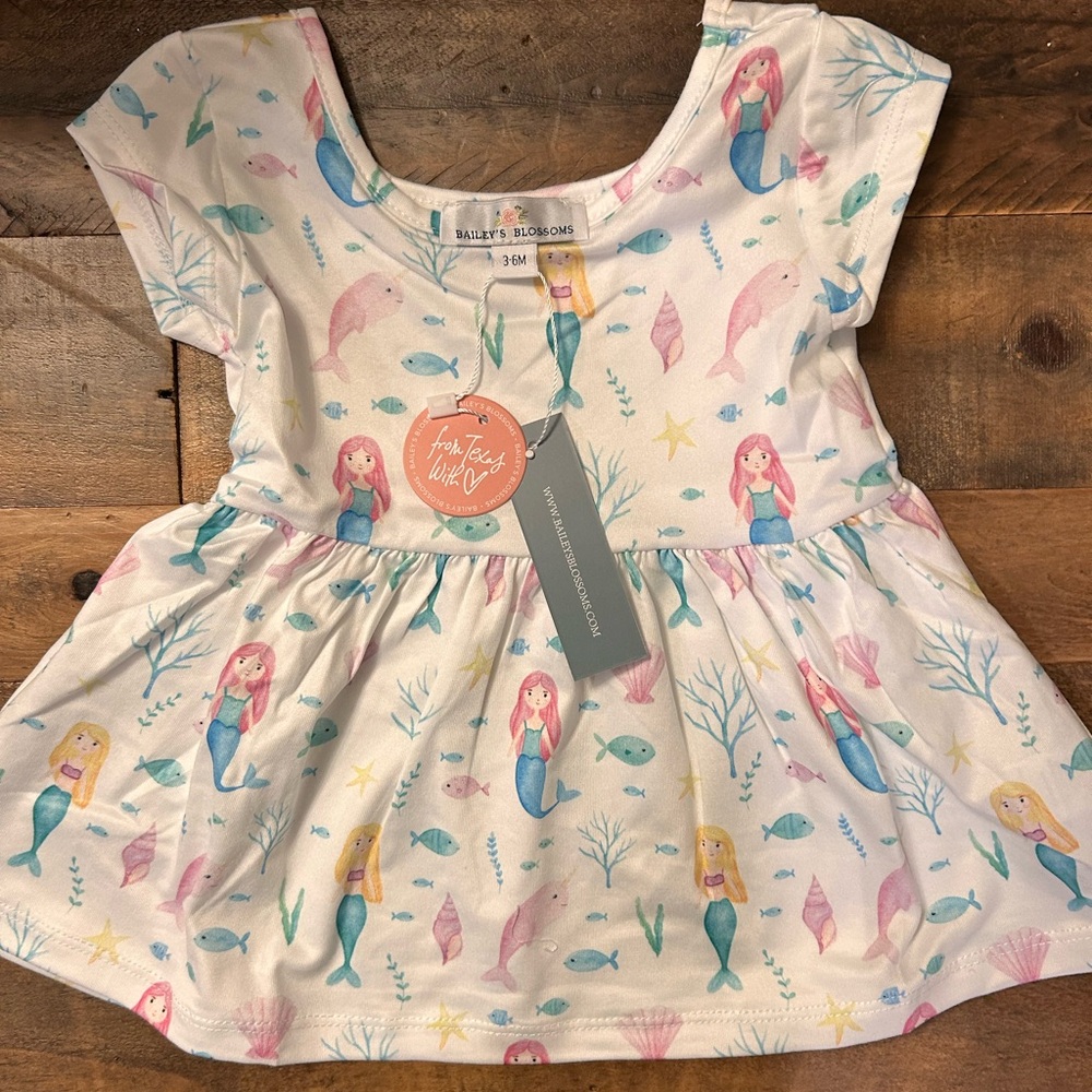 Mermaid Print Baby Dress Bailey’s Blossom